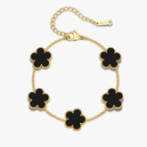 Glücksarmband Damen mit Kleeblatt-Anhänger aus Edelstahl