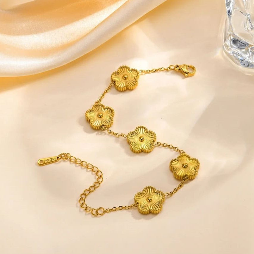 Vierblättriges Kleeblatt-Armband i- vergoldet