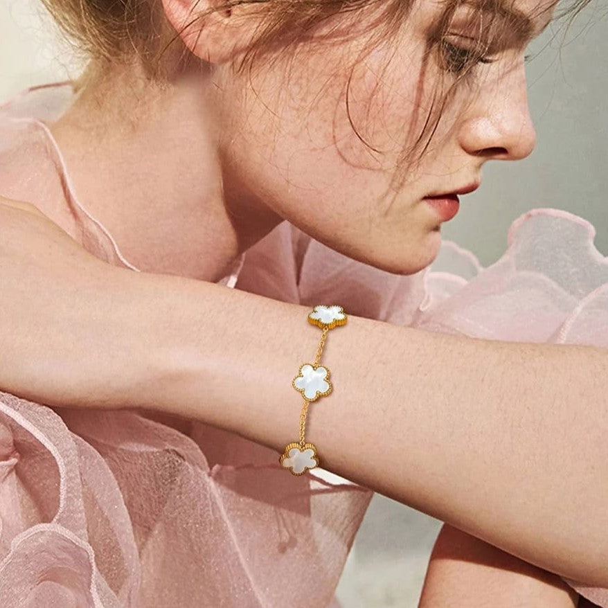 Glücksarmband Damen mit Kleeblatt-Anhänger