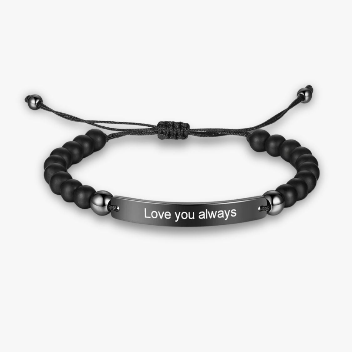 Personalisierbares Damen Gravur-Armband Edelstahl Schwarz