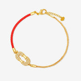 Verstellbares Seilarmband mit Zirkonia