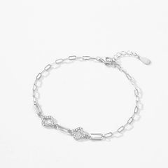 925er Silberarmband - Zirkonia, Verstellbar