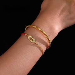 Verstellbares Seilarmband mit Zirkonia