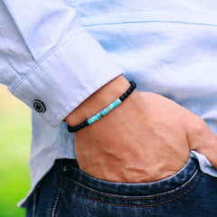 Minimalistisches Onyx-Armband - Perlen, Unisex