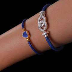 Leder Armband Blau