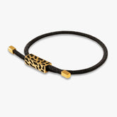 Schwarzes Damenarmband mit Panthermuster – Elegant Leopard von Guldast