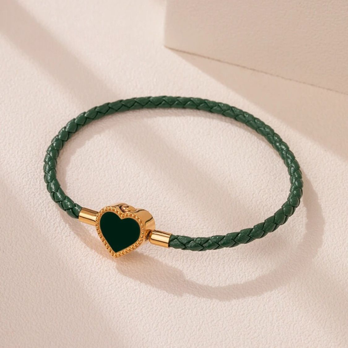 armband damen leder - Grün