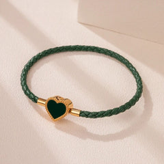 armband damen leder - Grün