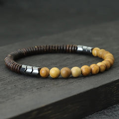 Coconut & Tigerauge Armband - Sandstein