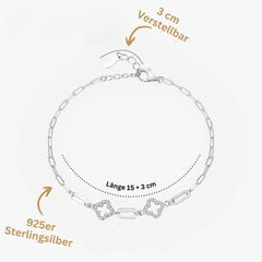 925er Silberarmband -  Zirkonia, Verstellbar