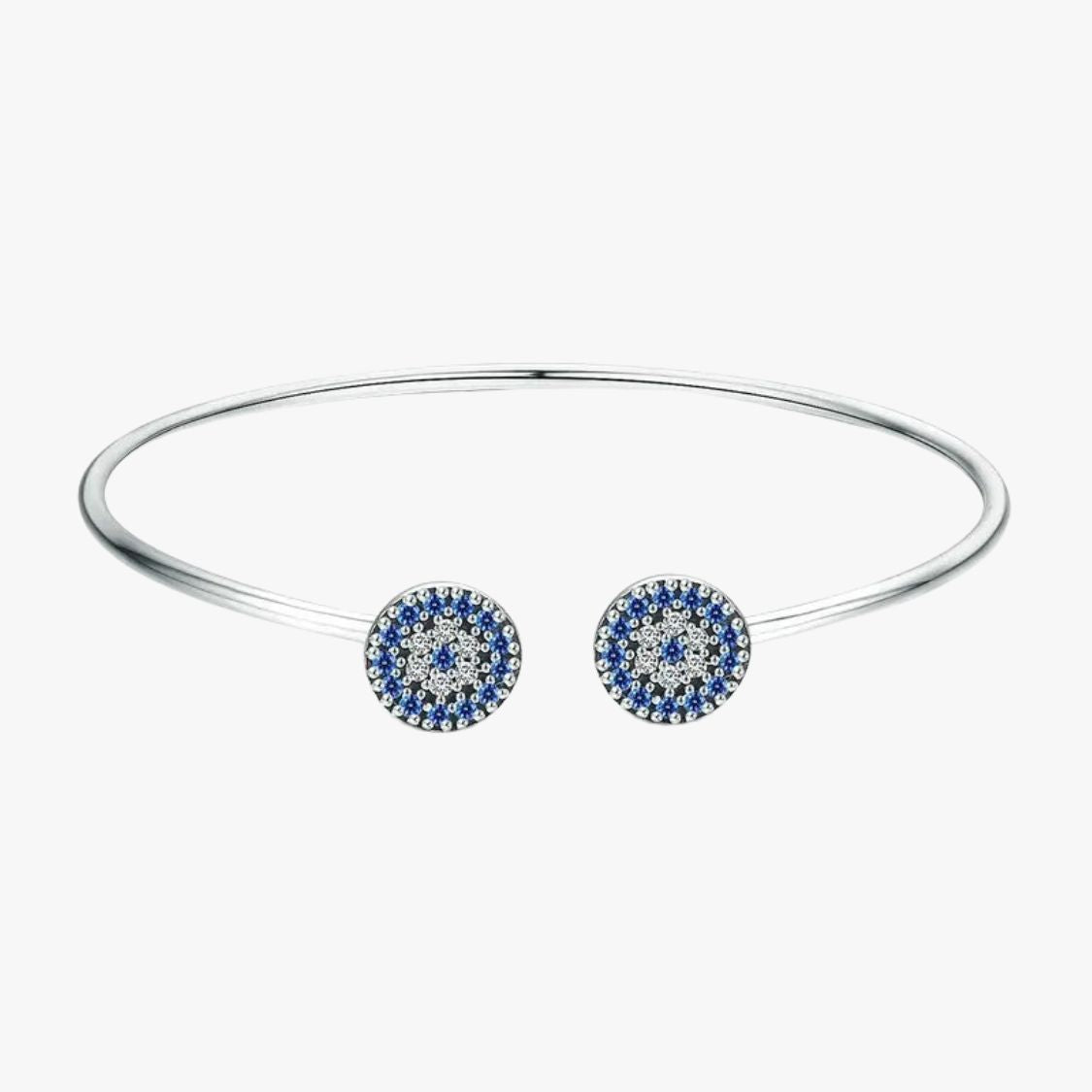 Silberarmband: Blaue Zirkonia & Glücksaugen