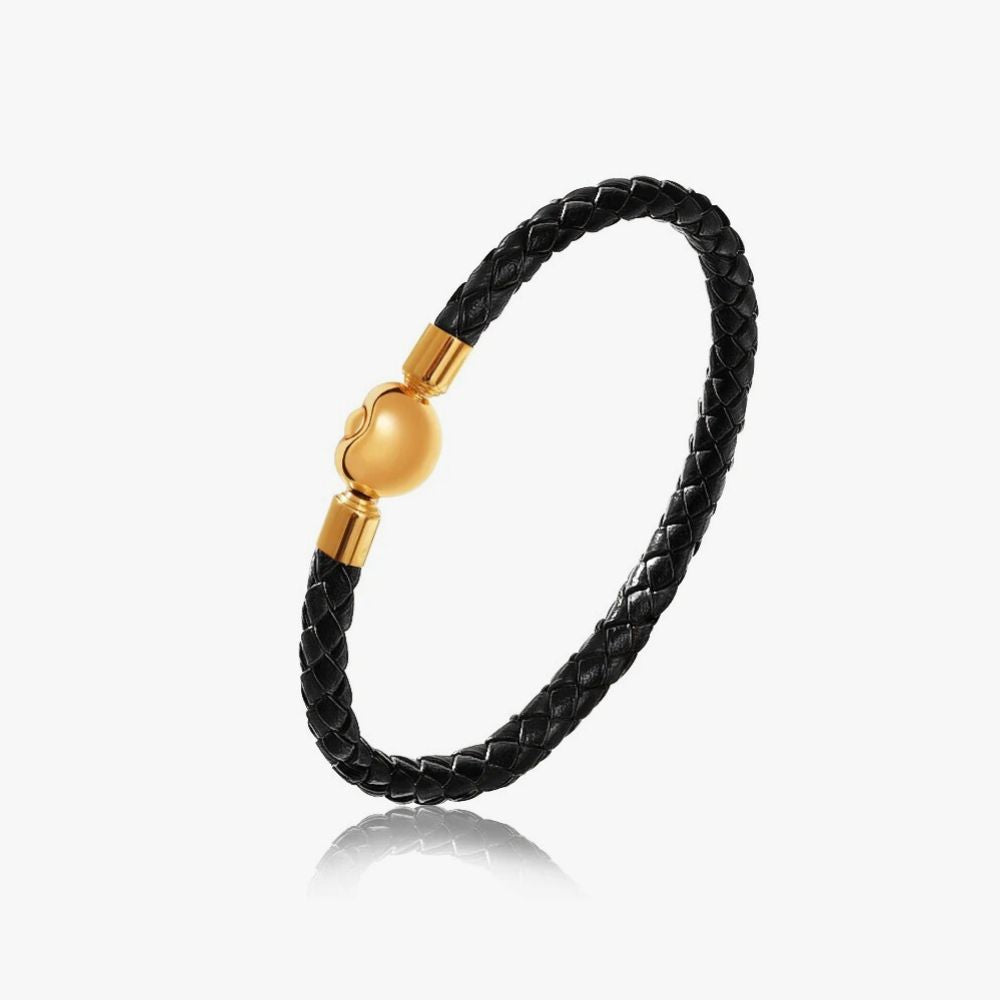 Elegantes Lederarmband mit Gold-Toggle-Verschluss