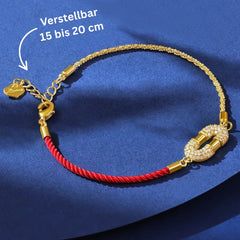Verstellbares Seilarmband mit Zirkonia
