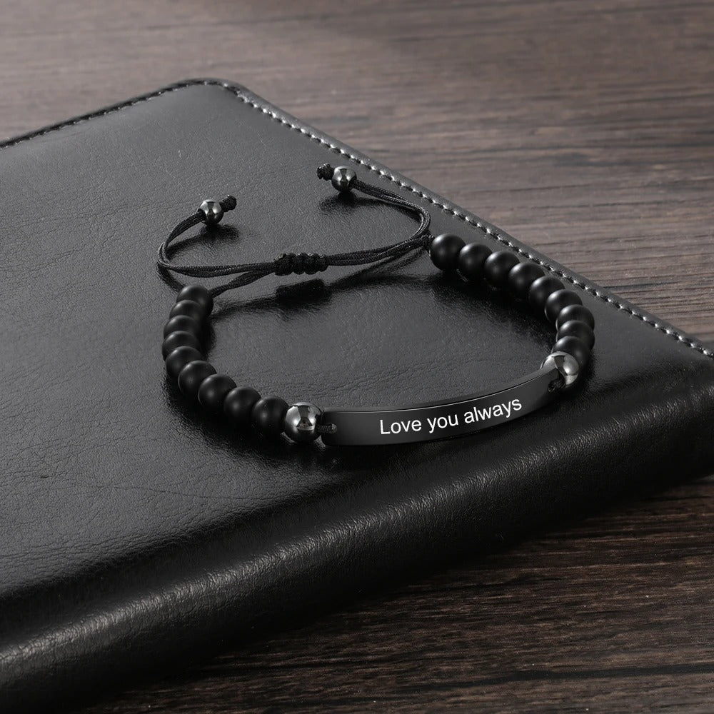 Verstellbares Bar-Armband mit individueller Gravur